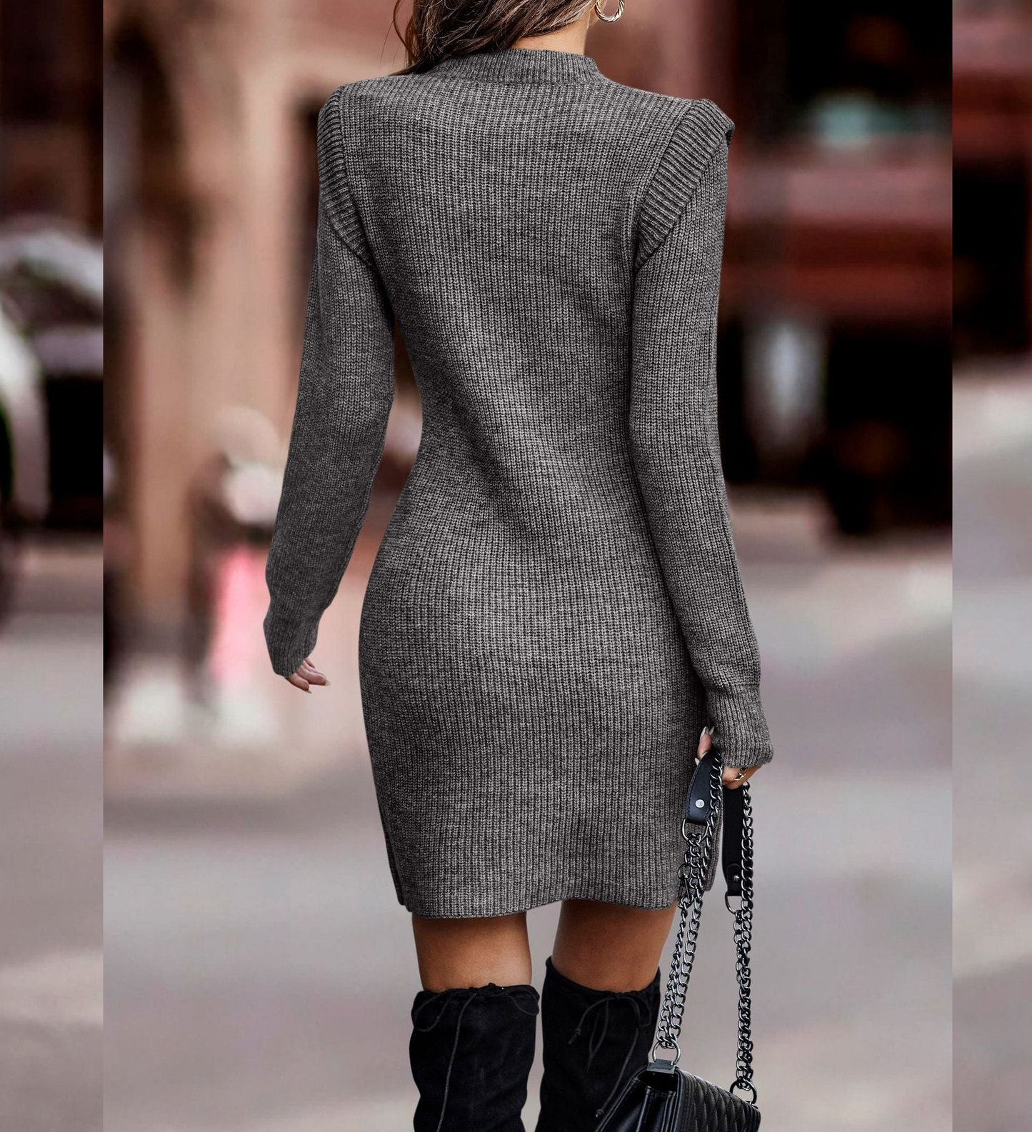 Pascalie - Mini-Robe En Maille, Chaude Et Tendance