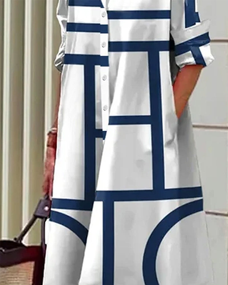 Estella - Robe Avec Poches Et Imprimé Géométrique