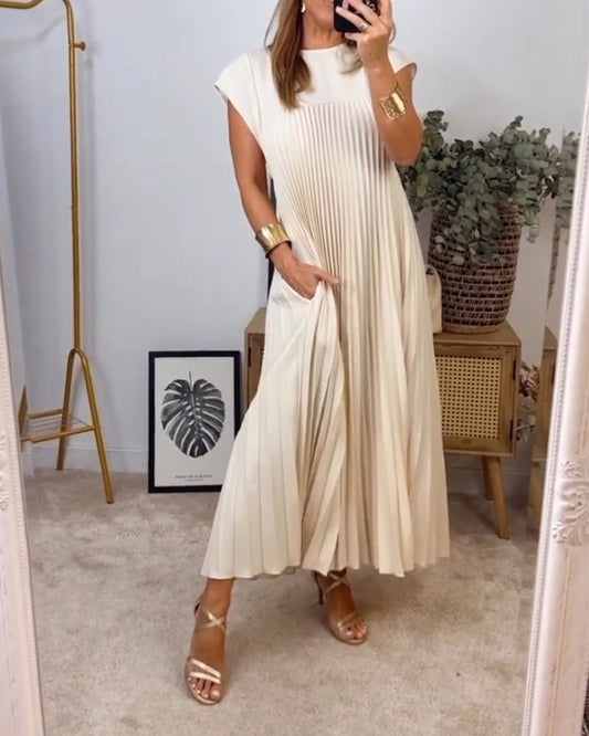 Ophélie - Robe Plissée Sans Manches