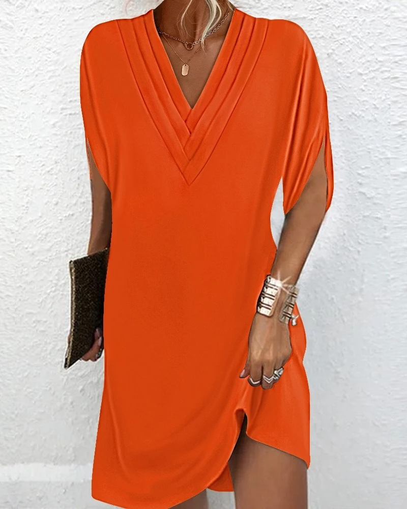 Ambrosine - Robe Col V Flatteuse