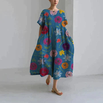 Mazarine - Robe Décontractée Et Élégante À Imprimé Flora