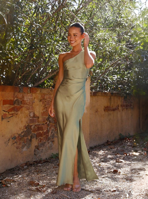 Geraldine - Robe Sexy À Fente Asymétrique