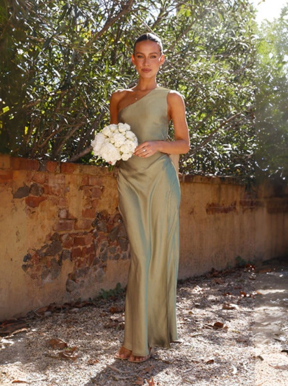 Geraldine - Robe Sexy À Fente Asymétrique